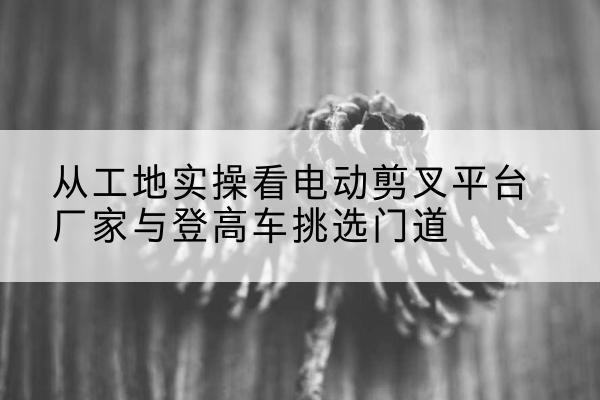 东丽区电动剪叉升降平台厂家-从工地实操看电动剪叉平台厂家与登高车挑选门道