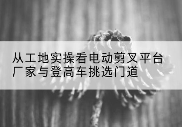 东丽区电动剪叉升降平台厂家-从工地实操看电动剪叉平台厂家与登高车挑选门道